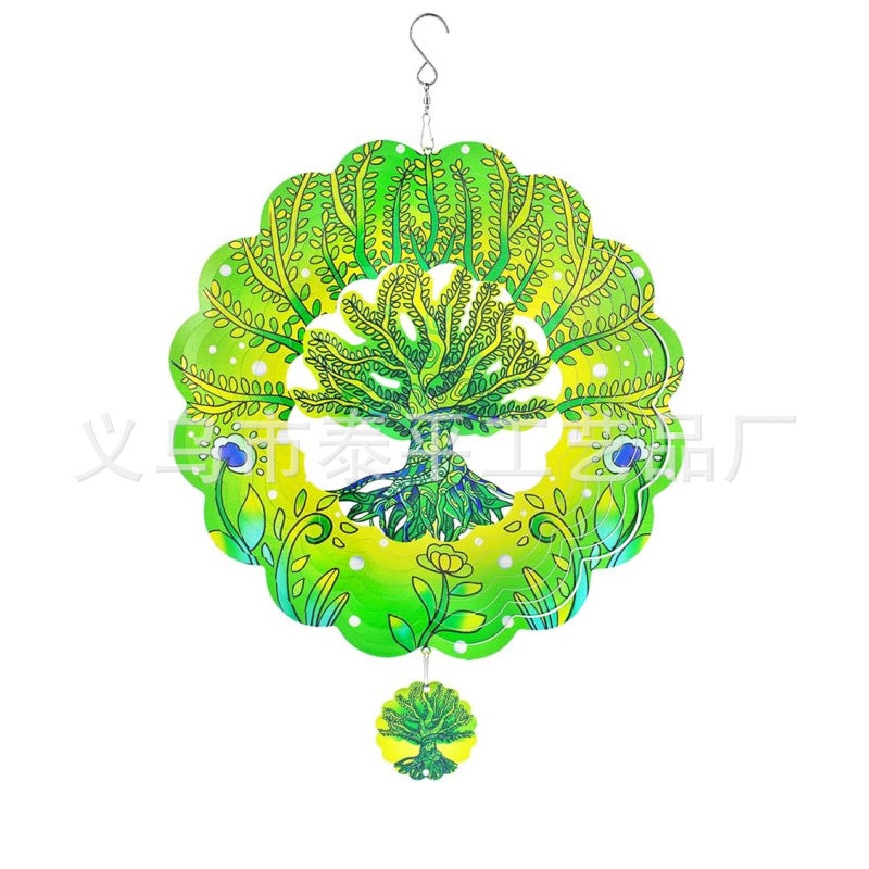 Wholesale animal wind-turning ornaments outdoor 3D rotating wind chimes